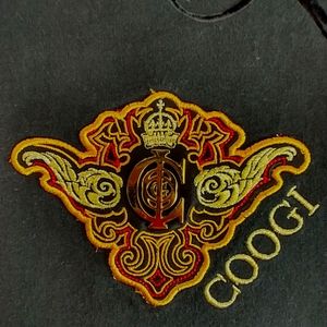 Vintage GOOGI Black Shirt with Gold Emblem and Black Velvet Design Men's XL